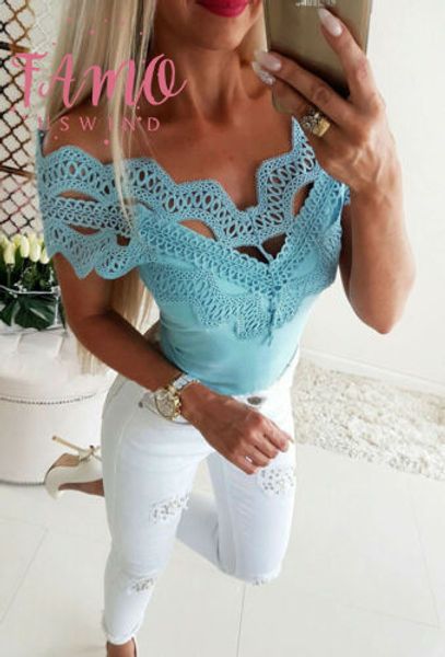 womens casual cold shoulder chic stylish lace hollow out slim t shirt ladies sleeveless tees girls clothes, White
womens casual cold shoulder chic stylish lace hollow out slim t shirt ladies sleeveless tees girls clothes, White