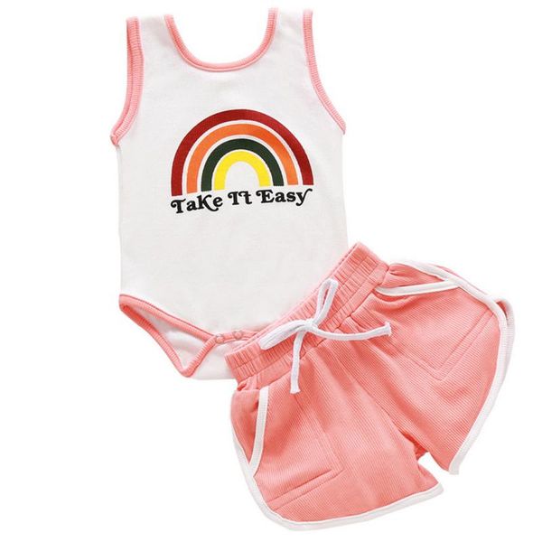 newborn baby girls rainbow printed clothes sleeveless round neck and shorts casual sportwear infant outfits summer d30, White
newborn baby girls rainbow printed clothes sleeveless round neck and shorts casual sportwear infant outfits summer d30, White