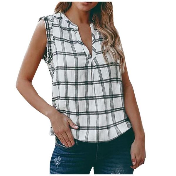 women's blouses & shirts jaycosin fashion women casual wild v-neck plaid sleeveless vest tunics loose elegant comfortable 417, White
women's blouses & shirts jaycosin fashion women casual wild v-neck plaid sleeveless vest tunics loose elegant comfortable 417, White