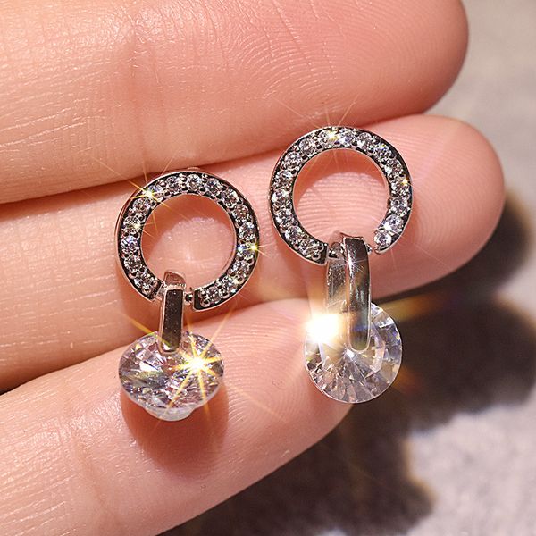 plated 925 sterling auricular needle delicacy ear stud rhinestone zircon elegant simple versatile earrings women's accessories, Golden;silver
plated 925 sterling auricular needle delicacy ear stud rhinestone zircon elegant simple versatile earrings women's accessories, Golden;silver