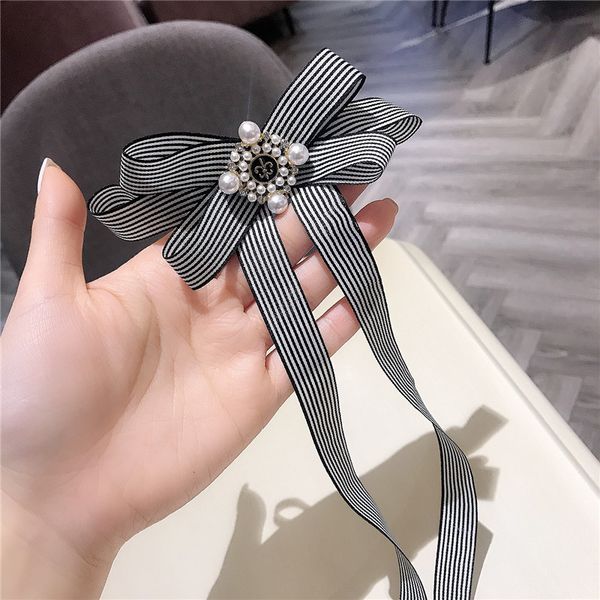 korea new bow tie striped college british retro style imitation pearl bow long brooches for women fashion shirt accessories, Blue;purple
korea new bow tie striped college british retro style imitation pearl bow long brooches for women fashion shirt accessories, Blue;purple