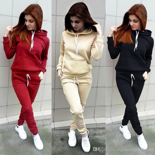 женщины спорт tracksuit руно пуловер с капюшоном брюки 2 двухкусочный женщина комплекта обмундирования вскользь женщин sweat костюмы sweatsu, Gray 
женщины спорт tracksuit руно пуловер с капюшоном брюки 2 двухкусочный женщина комплекта обмундирования вскользь женщин sweat костюмы sweatsu, Gray