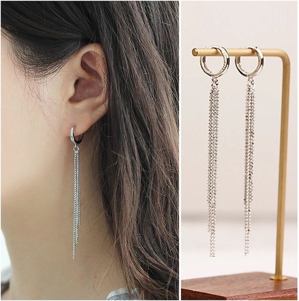 s925 sterling silver earrings fashion long tassel hoop earrings drop earrings modified face female ear jewelry
s925 sterling silver earrings fashion long tassel hoop earrings drop earrings modified face female ear jewelry