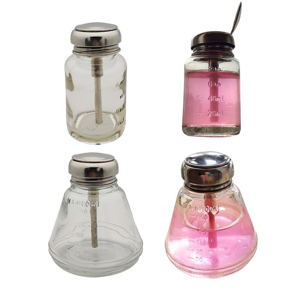 set of 2pcs empty clear glass spray push down bottles refillable containers for essential oils, nail polish remover,80ml,180ml
set of 2pcs empty clear glass spray push down bottles refillable containers for essential oils, nail polish remover,80ml,180ml