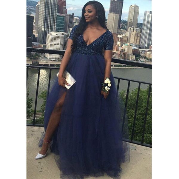 african black girls prom dress navy blue split long formal pageant holidays wear graduation evening party gown plus size, Black;red
african black girls prom dress navy blue split long formal pageant holidays wear graduation evening party gown plus size, Black;red