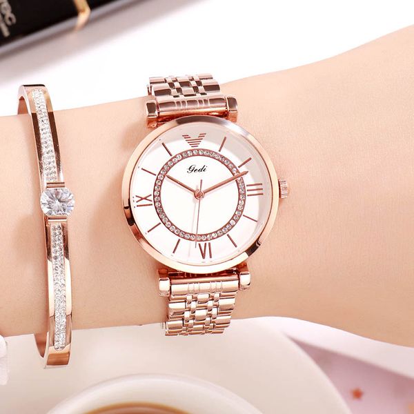 gedi rose gold women watches brand ladies quartz watch women stainless steel 30m waterproof wrist watches, Slivery;brown
gedi rose gold women watches brand ladies quartz watch women stainless steel 30m waterproof wrist watches, Slivery;brown
