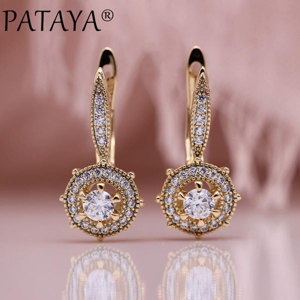 pataya new women long earrings 585 rose gold white natural zircon dangle earrings luxury wedding hollow flower fashion jewelry, Silver
pataya new women long earrings 585 rose gold white natural zircon dangle earrings luxury wedding hollow flower fashion jewelry, Silver