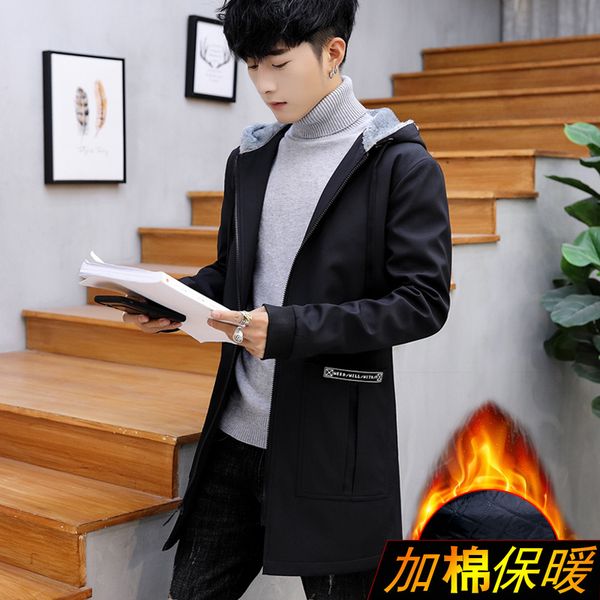 autumn and winter new style men's cotton clothes trench coat trend of fashion loose-fit hooded plus thick cotton warm casual tre, Tan;black
autumn and winter new style men's cotton clothes trench coat trend of fashion loose-fit hooded plus thick cotton warm casual tre, Tan;black