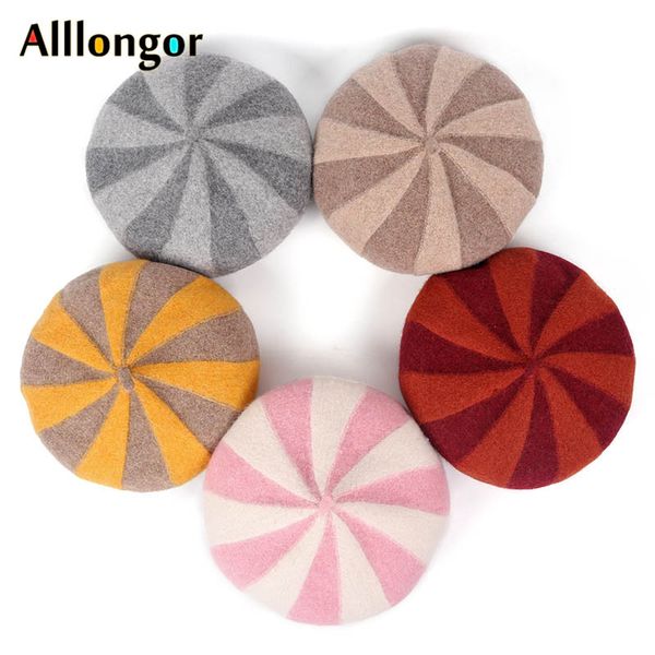 autumn 2019 womens winter berets wool felt hat vintage patchwork striped chapeau beret femme boinas para mujer baret painter hat, Blue;gray
autumn 2019 womens winter berets wool felt hat vintage patchwork striped chapeau beret femme boinas para mujer baret painter hat, Blue;gray