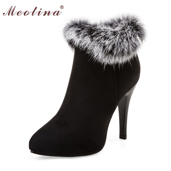 meotina women boots high heels ankle boots shoes women pointed toe ladies snow fur zip white red big size 10 11 44 45, Black
meotina women boots high heels ankle boots shoes women pointed toe ladies snow fur zip white red big size 10 11 44 45, Black