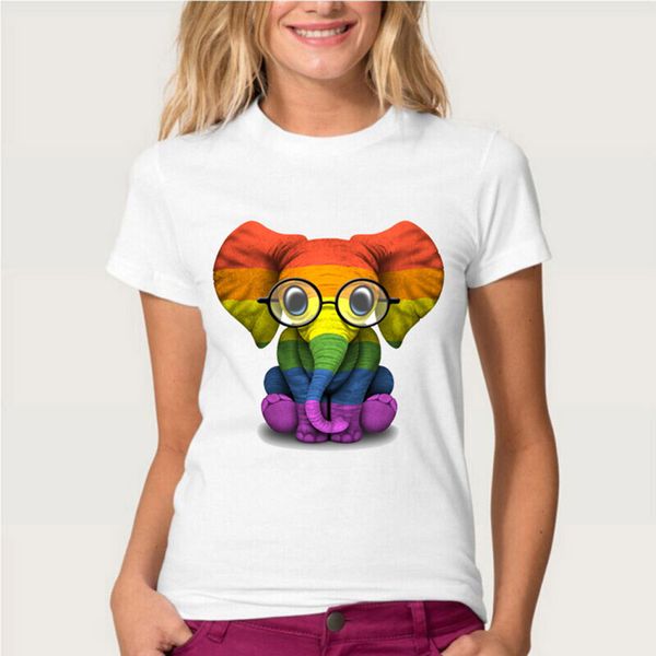 baby elephant with glasses pride rainbow flag t-shirt new summer women's fashion female casual tees girl short sleeve, White
baby elephant with glasses pride rainbow flag t-shirt new summer women's fashion female casual tees girl short sleeve, White
