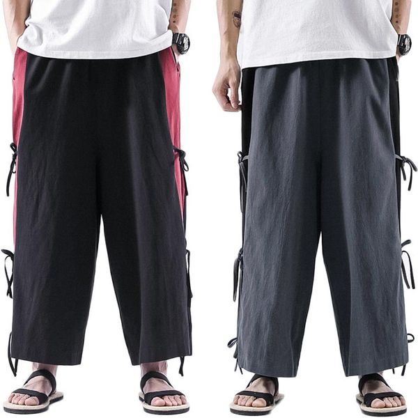 men wide leg pants casual cotton trousers joggers patchwork lace up men vintage elastic waist streetwear pantalon s-5xl incerun, Black
men wide leg pants casual cotton trousers joggers patchwork lace up men vintage elastic waist streetwear pantalon s-5xl incerun, Black