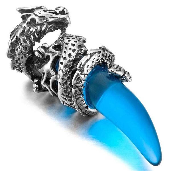 stainless steel pendant necklace crystal silver blue dragon wolf tooth man, chain 58cm
stainless steel pendant necklace crystal silver blue dragon wolf tooth man, chain 58cm