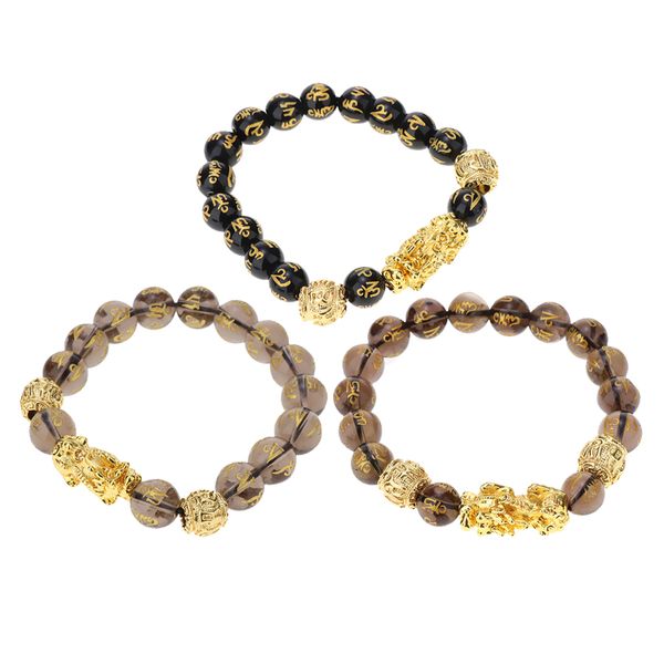 3pcs feng shui good luck bracelets for men women obsidian bead lucky charm bracelet pixiu yao attract wealth porsperity jewelry, Golden;silver 
3pcs feng shui good luck bracelets for men women obsidian bead lucky charm bracelet pixiu yao attract wealth porsperity jewelry, Golden;silver