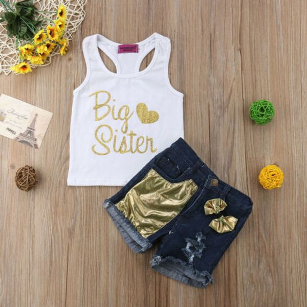 1-6t summer fshion sleeveless letter print newborn kid baby girl casual clothes t-shirt vest +short pants jeans outfits set
1-6t summer fshion sleeveless letter print newborn kid baby girl casual clothes t-shirt vest +short pants jeans outfits set