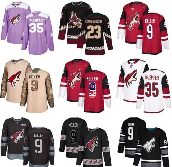 пользовательские аризона койоты джерси 23 экман-ларссон 32 raanta 9 keller 35 kuemper 18 christian dvorak 81 кессель флаг сша моды хоккей, Black;red
пользовательские аризона койоты джерси 23 экман-ларссон 32 raanta 9 keller 35 kuemper 18 christian dvorak 81 кессель флаг сша моды хоккей, Black;red