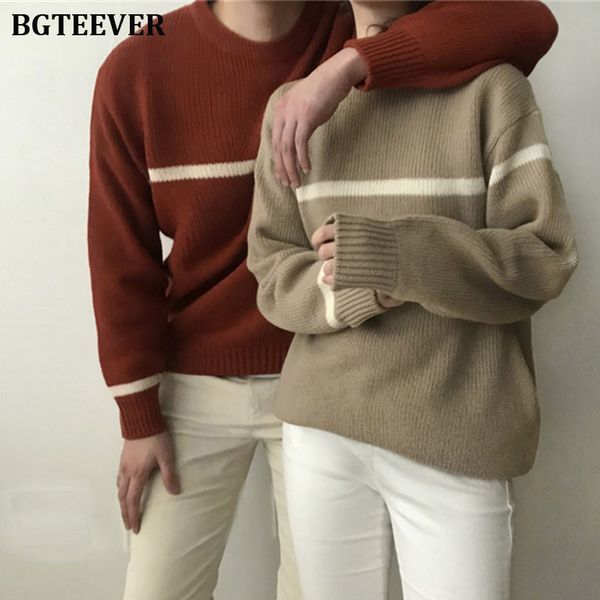 women's sweaters bgteever autumn winter oversize sweater women fashion striped knitted pullovers o-neck full sleeve female 2021, White;black
women's sweaters bgteever autumn winter oversize sweater women fashion striped knitted pullovers o-neck full sleeve female 2021, White;black