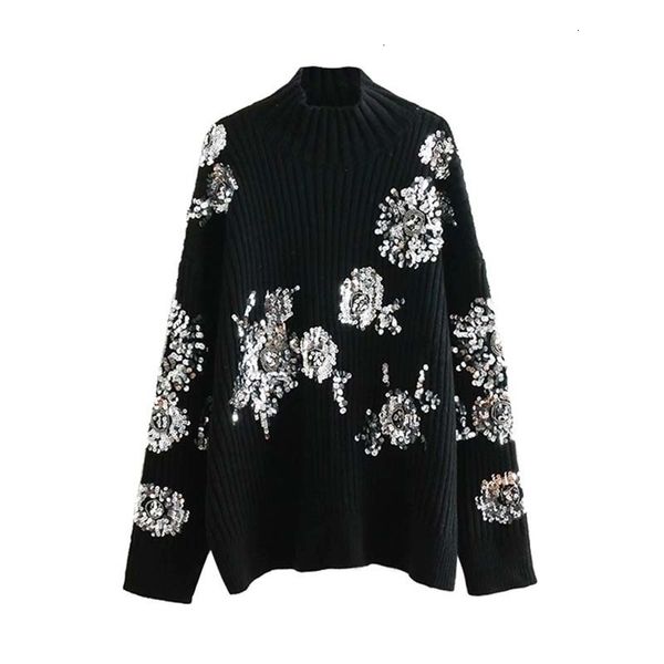women sweater womens sweaters vintage beading sequins loose sweaters 2019 fashion turtleneck ladies pullovers casual jersey mujer, White;black
women sweater womens sweaters vintage beading sequins loose sweaters 2019 fashion turtleneck ladies pullovers casual jersey mujer, White;black