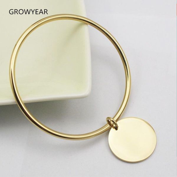 classic round golden charm bangle bracelet stainless steel women fashion jewelry gold color, Black
classic round golden charm bangle bracelet stainless steel women fashion jewelry gold color, Black