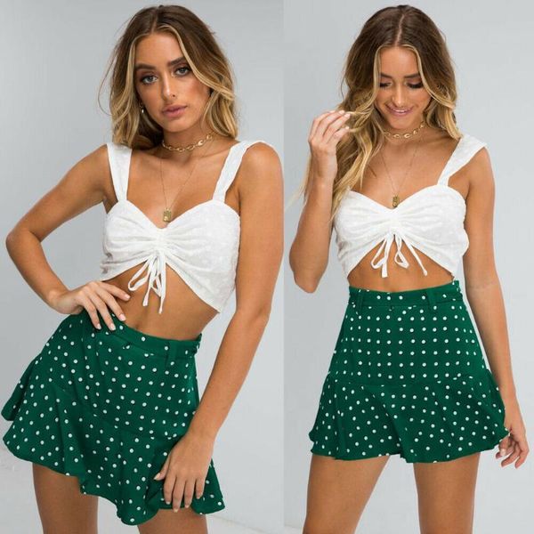 new womens shorts skirt falbala high waist dot skorts holiday ladies loose casual shorts, White;black
new womens shorts skirt falbala high waist dot skorts holiday ladies loose casual shorts, White;black