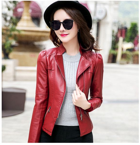 zipper patchwork women's pu leather jackets punk motorcycle biker striped spliced woman's faux fur slim short coats yl002, Black
zipper patchwork women's pu leather jackets punk motorcycle biker striped spliced woman's faux fur slim short coats yl002, Black