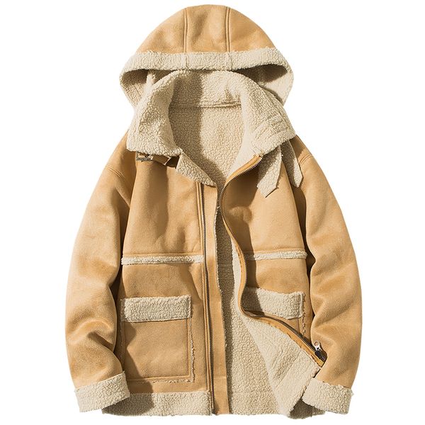 new mens winter jacket and coats loose warm parkas jacket men's cashmere lamb wool cotton padded coat, Black
new mens winter jacket and coats loose warm parkas jacket men's cashmere lamb wool cotton padded coat, Black