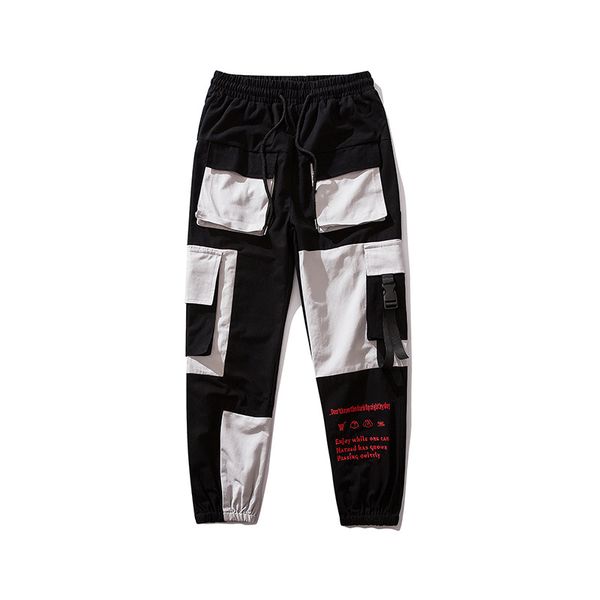 autumn tide brand wild elastic waist beam feet feet shrink color matching pocket tooling men's nine points casual trousers, Black
autumn tide brand wild elastic waist beam feet feet shrink color matching pocket tooling men's nine points casual trousers, Black