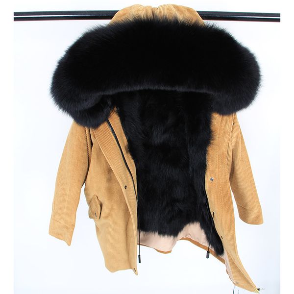 2018 maomaokong winter natural fur lining jacket coat women fashion parka fur coat corduroy real collar long parkas, Black
2018 maomaokong winter natural fur lining jacket coat women fashion parka fur coat corduroy real collar long parkas, Black