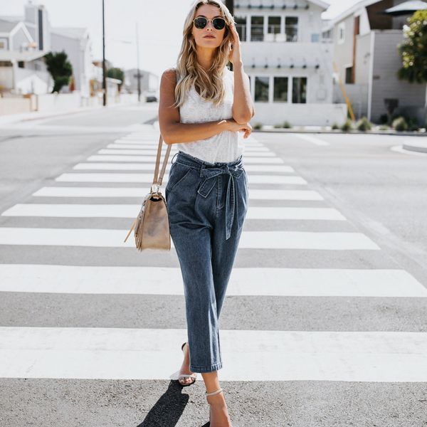 bow belt bandage hight waisted loose jeans pants women hole boyfriend denim stretch trousers korean streetwear denim pants, Blue
bow belt bandage hight waisted loose jeans pants women hole boyfriend denim stretch trousers korean streetwear denim pants, Blue