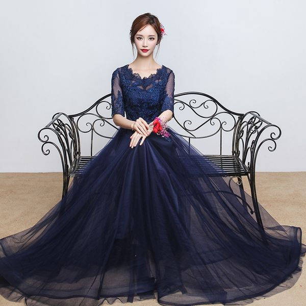long elegant a-line grey lace evening dresses 2019 half sleeve appliques wedding party occasion prom dresses size s-3xl, Red
long elegant a-line grey lace evening dresses 2019 half sleeve appliques wedding party occasion prom dresses size s-3xl, Red