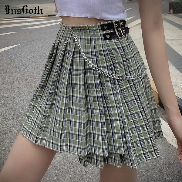 insgoth harajuku high waist plaid skirts women streetwear gothic punk patckwork mini skirts female casual summer skirt, Black
insgoth harajuku high waist plaid skirts women streetwear gothic punk patckwork mini skirts female casual summer skirt, Black