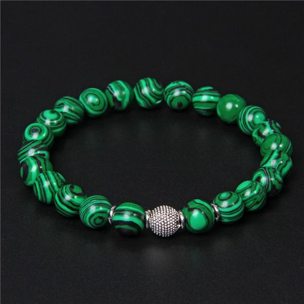 beaded, strands fashion men bracelet natural stone malachite beads round micro pave cz metal ball charm yoga jewelry gifts, Black
beaded, strands fashion men bracelet natural stone malachite beads round micro pave cz metal ball charm yoga jewelry gifts, Black