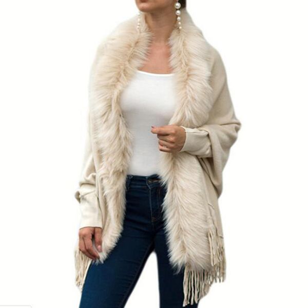 fashion new spring women fur collar cape cloak shawl cardigan coat women tassel knit cardigan sweater s216, Black
fashion new spring women fur collar cape cloak shawl cardigan coat women tassel knit cardigan sweater s216, Black