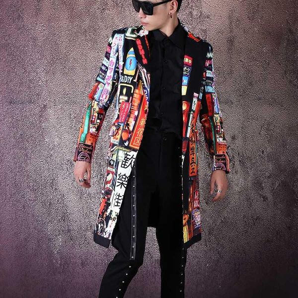 mens 2020 luxury designer clothes print fashion slim fit long blazer jacket male hip hop dancer singer dj suit coat outerwear stage clothes, White;black
mens 2020 luxury designer clothes print fashion slim fit long blazer jacket male hip hop dancer singer dj suit coat outerwear stage clothes, White;black