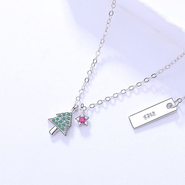 s925 silver charming zirconia christmas tree star pendant necklace for women new year gift joyas whoelsale
s925 silver charming zirconia christmas tree star pendant necklace for women new year gift joyas whoelsale