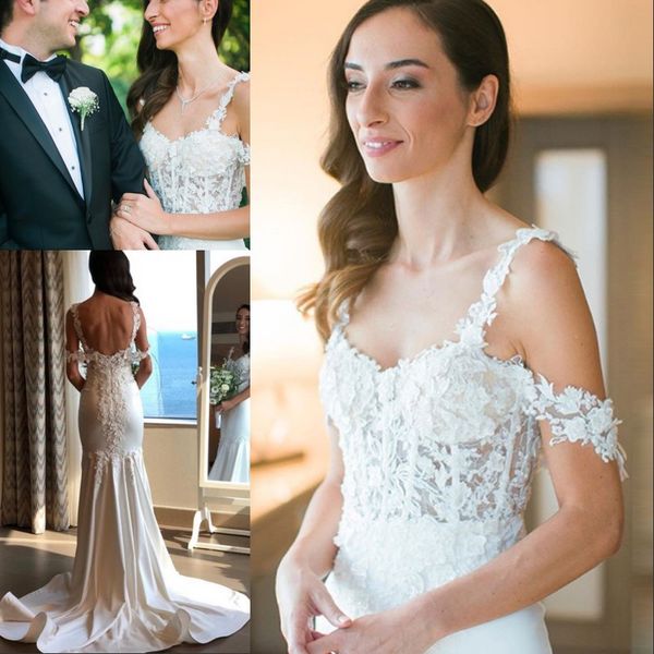 gorgeous spaghetti strap appliques mermaid wedding gown boho off the shoulder backless long taffeta vestidos de novia wedding dresses, White
gorgeous spaghetti strap appliques mermaid wedding gown boho off the shoulder backless long taffeta vestidos de novia wedding dresses, White