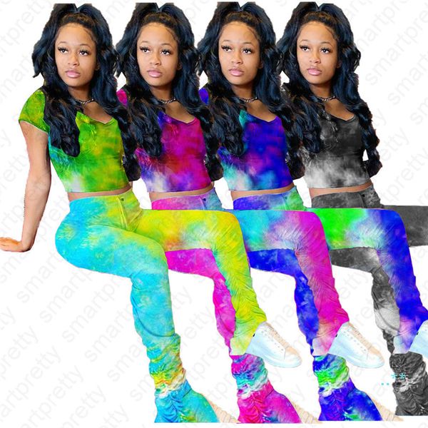 2020 лето женщины tracksuit tie dye цвет длинные брюки и короткий рукав рубашки crop tee tops двухкусочный outfit бар ткань спортивная newd4, White
2020 лето женщины tracksuit tie dye цвет длинные брюки и короткий рукав рубашки crop tee tops двухкусочный outfit бар ткань спортивная newd4, White
