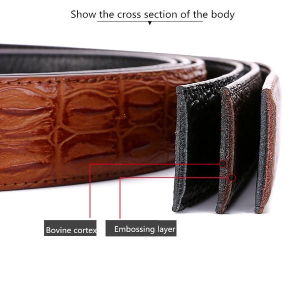 luxury no buckle belt mens fashion crocodile grain designer genuine leather waist strap automatic buckle upscale, Black;brown
luxury no buckle belt mens fashion crocodile grain designer genuine leather waist strap automatic buckle upscale, Black;brown
