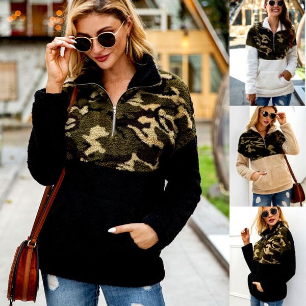 women teddy bear zipper turtleneck sweater fleece pullover jumper, White;black
women teddy bear zipper turtleneck sweater fleece pullover jumper, White;black