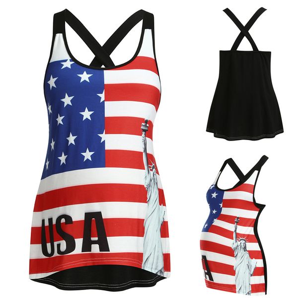 Women Pregnant Maternity Vest Shirt Summer Sleeveless USA Print Vest camiseta 4th Of July Tak Top nurse breastfeeding clothes WW
Women Pregnant Maternity Vest Shirt Summer Sleeveless USA Print Vest camiseta 4th Of July Tak Top nurse breastfeeding clothes WW