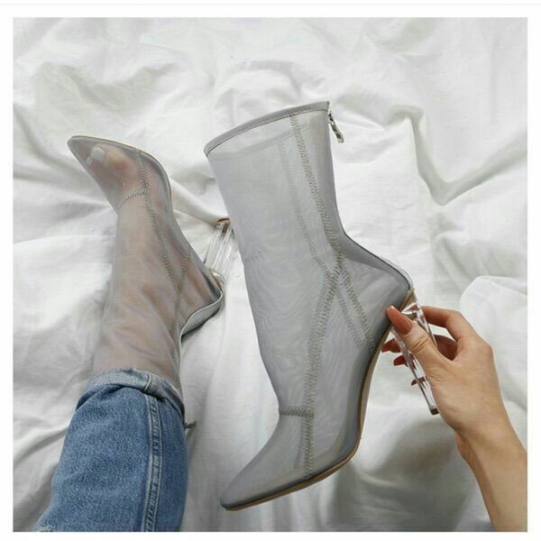 mesh ankle boots pointed toe see through chunky heels ridding boots gray black pink women square heel dress shoes drop ship
mesh ankle boots pointed toe see through chunky heels ridding boots gray black pink women square heel dress shoes drop ship
