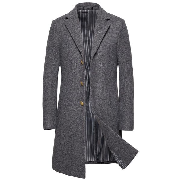 2019 winter new wool coat men's england long woolen coat men's solid color casual fashion jacket / casual large size, Black
2019 winter new wool coat men's england long woolen coat men's solid color casual fashion jacket / casual large size, Black