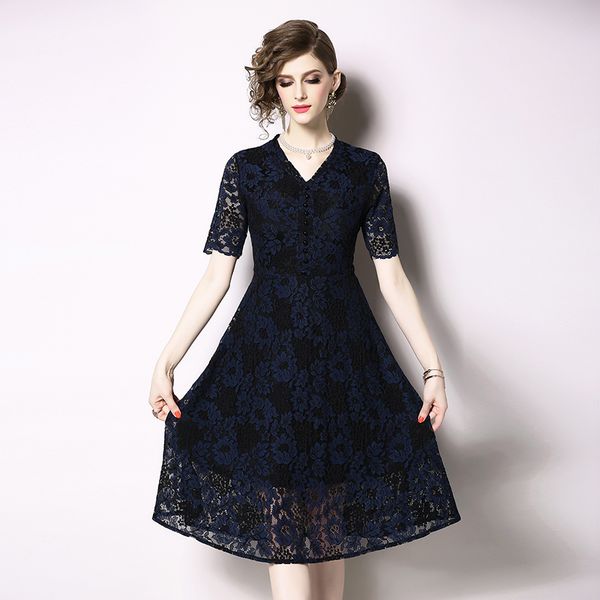 european station 2019 summer dresses new women's dresses european and american major moisture v-neck lace, Black;gray
european station 2019 summer dresses new women's dresses european and american major moisture v-neck lace, Black;gray