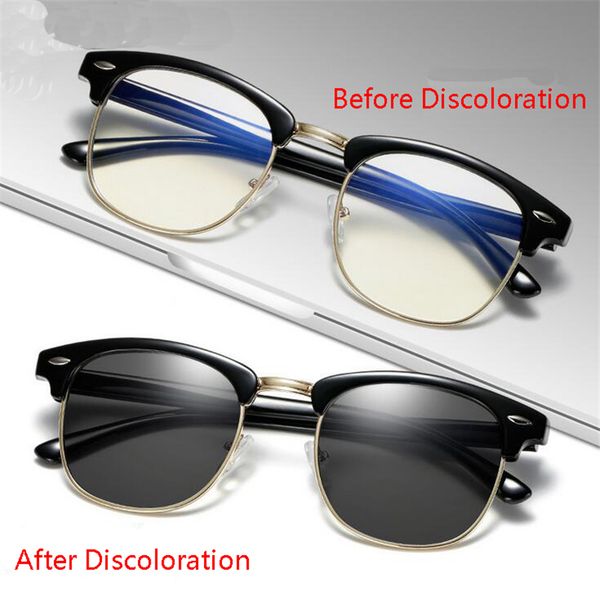 day and night dual-use discoloration optical glasses frame women clear mirror blue light blocking pchromism eyeglasses men, Black
day and night dual-use discoloration optical glasses frame women clear mirror blue light blocking pchromism eyeglasses men, Black