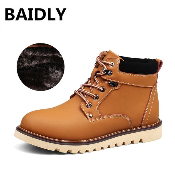 baidly genuine leather winter boots high ankle men boots warm plush fur snow men male shoes, Black
baidly genuine leather winter boots high ankle men boots warm plush fur snow men male shoes, Black
