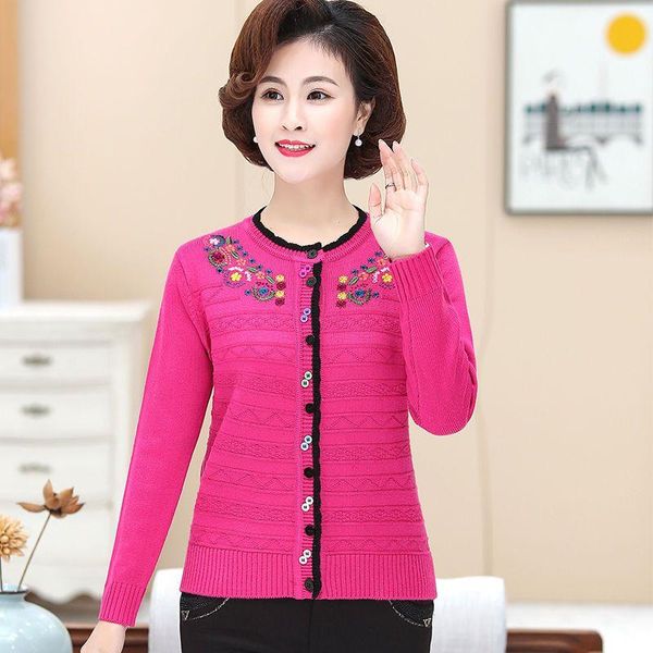 2020 spring autumn middle-aged women knitted sweater coat grandmother cardigan embroidery loose short sweater outwear h314, White
2020 spring autumn middle-aged women knitted sweater coat grandmother cardigan embroidery loose short sweater outwear h314, White