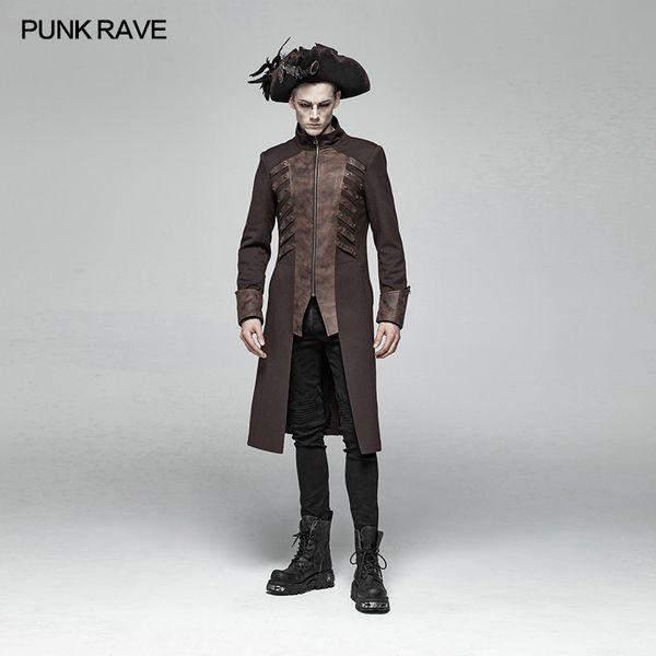 punk rave men steampunk mid-length jacket coat gothic fashion men party dust coat stage perform male cool jacket, Tan;black
punk rave men steampunk mid-length jacket coat gothic fashion men party dust coat stage perform male cool jacket, Tan;black