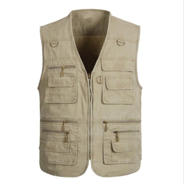 new male casual summer big size cotton sleeveless vest with many 16 pockets men multi pocket pgraph waistcoat, Black;white
new male casual summer big size cotton sleeveless vest with many 16 pockets men multi pocket pgraph waistcoat, Black;white