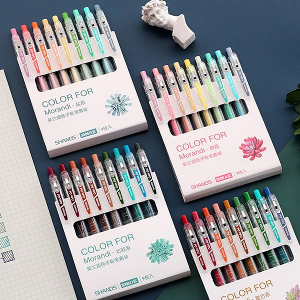 9pcs / боксировал morandi цвета гелевой ручки 0.5mm для записной книжки профессионального кончике пера сока ежедневно писать канцелярскую
9pcs / боксировал morandi цвета гелевой ручки 0.5mm для записной книжки профессионального кончике пера сока ежедневно писать канцелярскую
