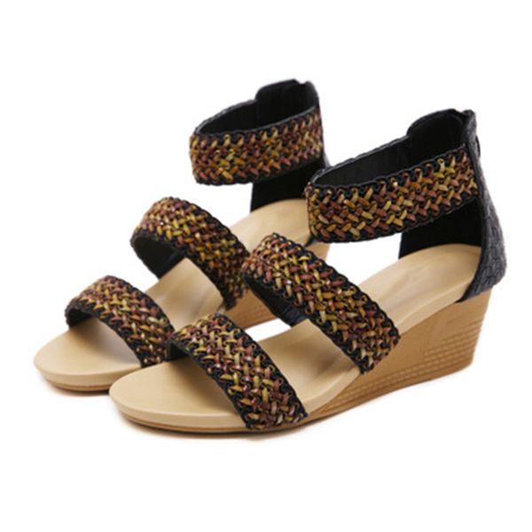женщина bohemia сандалии женщины женщины пляжная обувь ladies open toe zip клинья лодыжки ремень повседневная обувь женская обувь плюс разме, Black
женщина bohemia сандалии женщины женщины пляжная обувь ladies open toe zip клинья лодыжки ремень повседневная обувь женская обувь плюс разме, Black